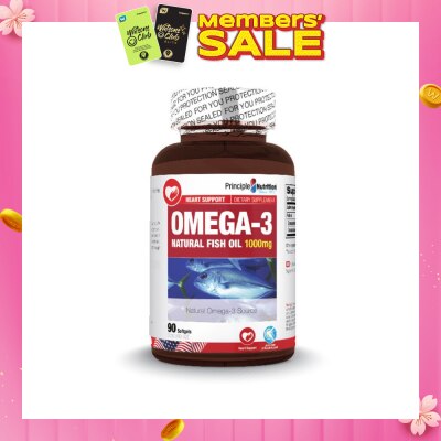 PRINCIPLE NUTRITION Omega 3 Natural Fish Oil Softgel 1000mg (NaturalOmega 3 Source) 90s