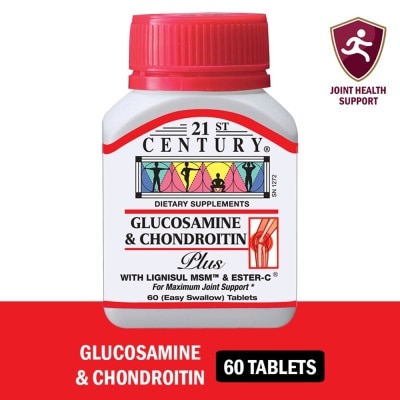 21ST CENTURY Glucosamine & Chondroitin Plus Dietary Supplements Easy Swallow Tablets (For Maximum Joint Support) 60s