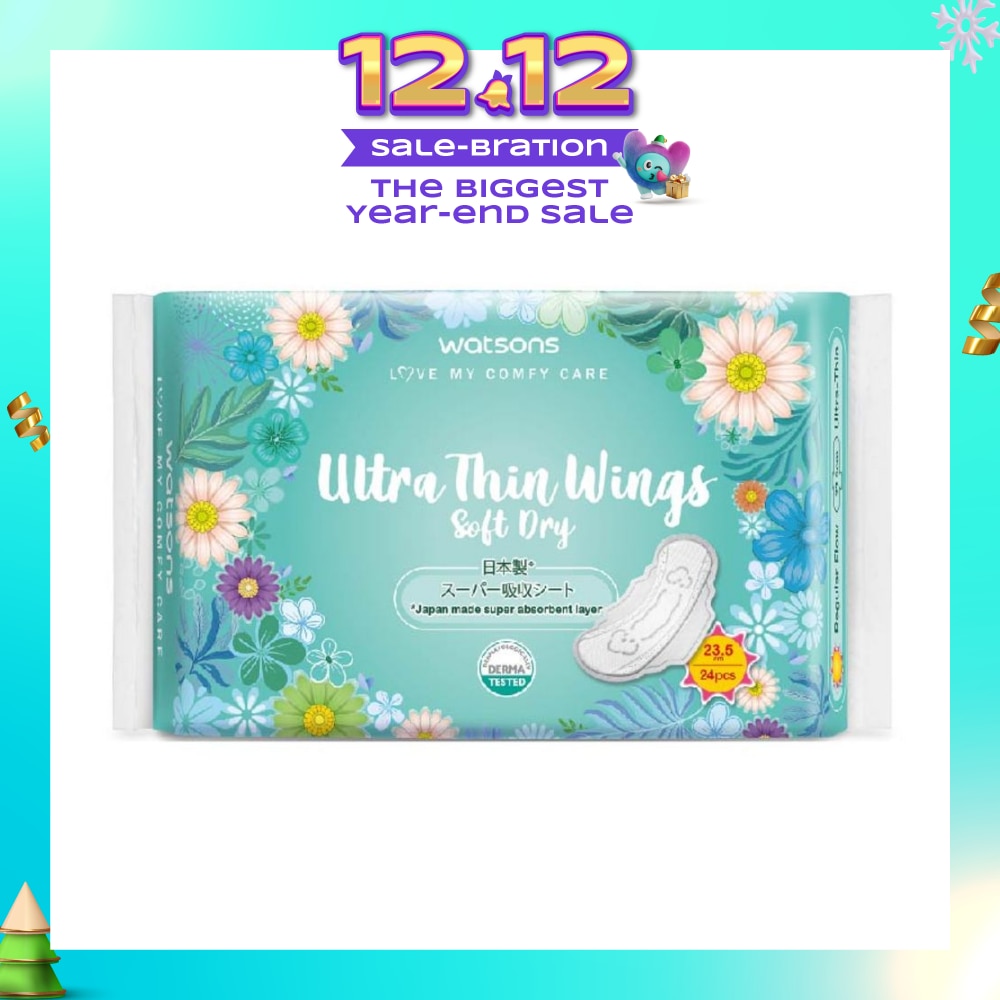 Ultra Thin Soft Dry Sanitary Pad Wing Day 23.5cm (For Regular Flow) 24s