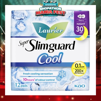 LAURIER - Super Slimguard Cool Night Wing Sanitary Pad 30cm 12s