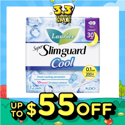 LAURIER Super Slimguard Cool Night Wing Sanitary Pad 30cm 12s