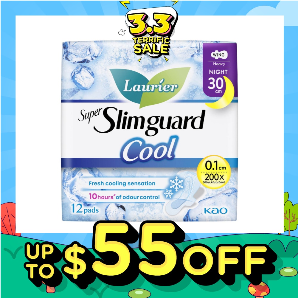 Super Slimguard Cool Night Wing Sanitary Pad 30cm 12s