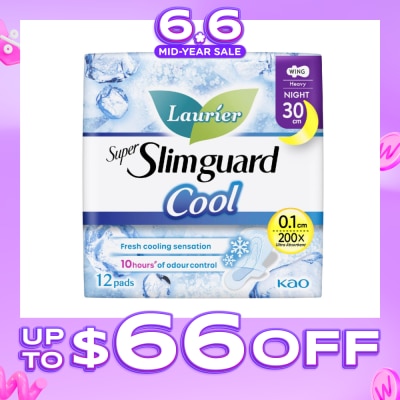LAURIER - Super Slimguard Cool Night Wing Sanitary Pad 30cm 12s