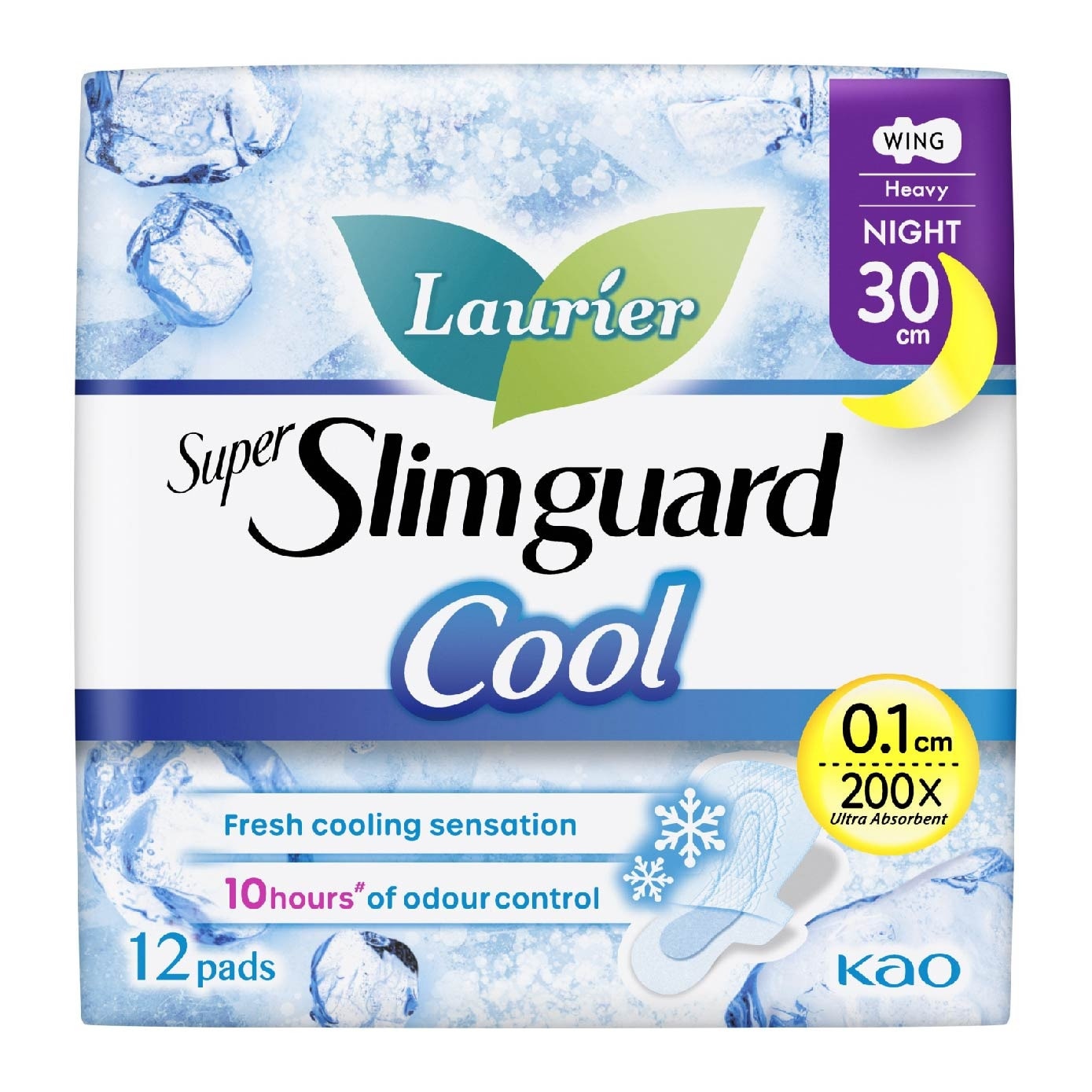 Super Slimguard Cool Night Wing Sanitary Pad 30cm 12s