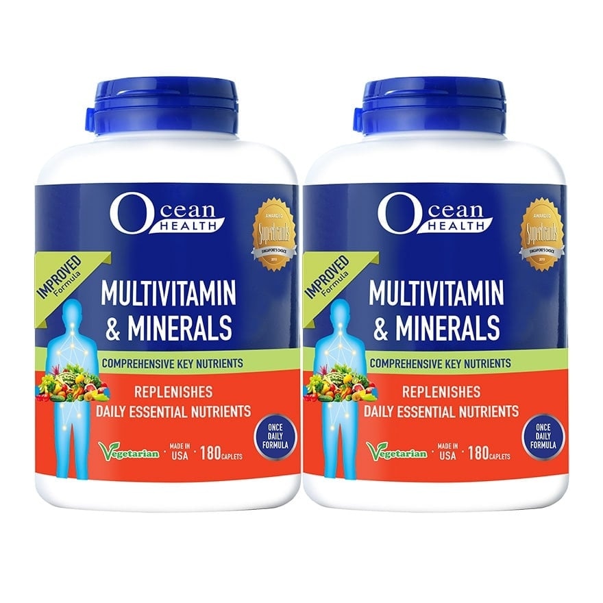 Multivitamin and Minerals Caplet Packset (Supports Immunity & Energy Production, Replenishes Daily Nutrients + Vegetarian) 180s x 2