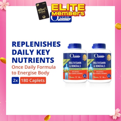 OCEAN HEALTH Multivitamin and Minerals Caplet Packset (Supports Immunity & Energy Production, Replenishes Daily Nutrients + Vegetarian) 180s x 2