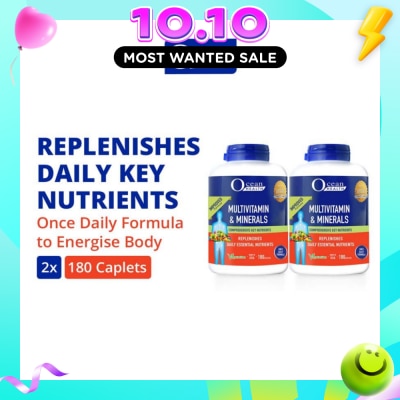 OCEAN HEALTH Multivitamin and Minerals Caplet Packset (Supports Immunity & Energy Production, Replenishes Daily Nutrients + Vegetarian) 180s x 2 image