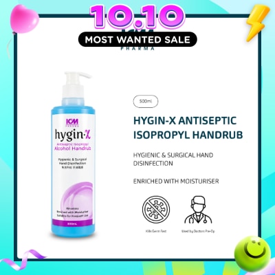 ICM PHARMA HYGIN X Antiseptic Isopropyl Alcohol Handrub 500ml image