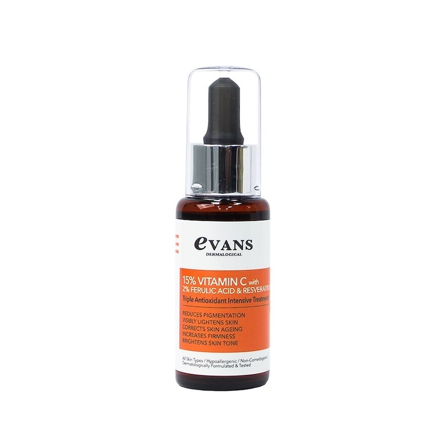 15% Vitman C with 2% Ferulic Acid & Resveratrol (Reduces pigmentation + Brightens Skin) 30ml