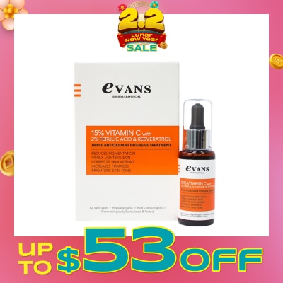 EVANS 15% Vitamin C with 2% Ferulic Acid & Resveratrol 30ml