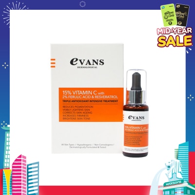 EVANS 15% Vitamin C with 2% Ferulic Acid & Resveratrol 30ml