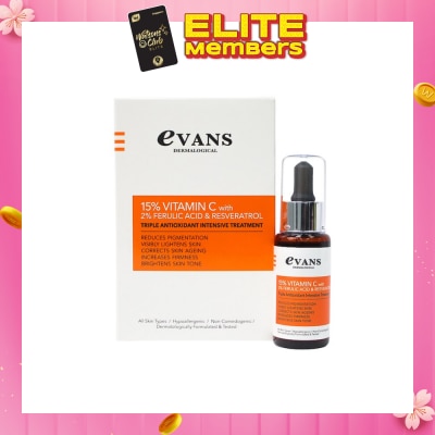EVANS 15% Vitamin C with 2% Ferulic Acid & Resveratrol 30ml