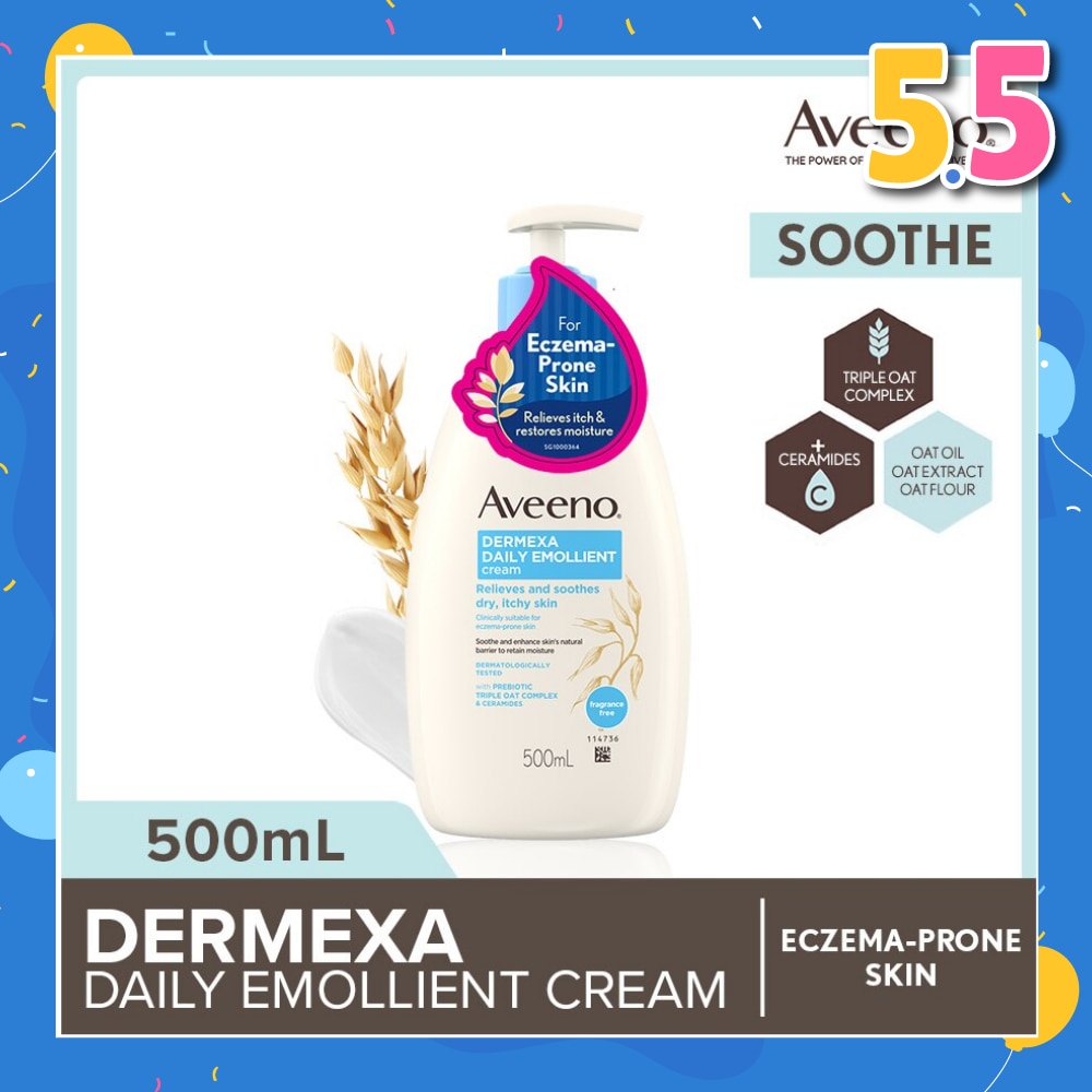 Dermexa Daily Embollient Body Cream (Relieves & Soothes Dry Itchy Skin) 500ml