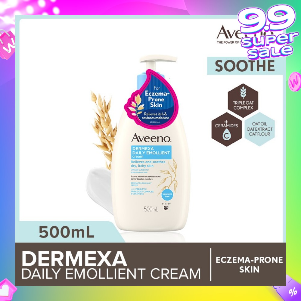 Dermexa Daily Embollient Body Cream (Relieves & Soothes Dry Itchy Skin) 500ml