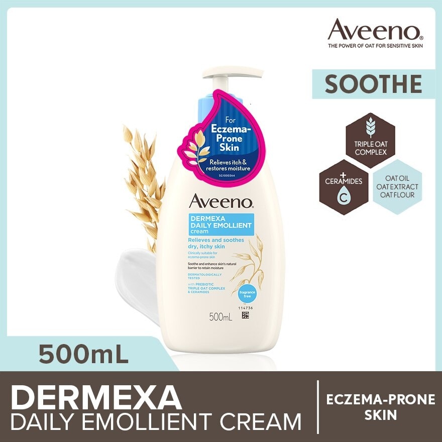 Dermexa Daily Embollient Body Cream (Relieves & Soothes Dry Itchy Skin) 500ml