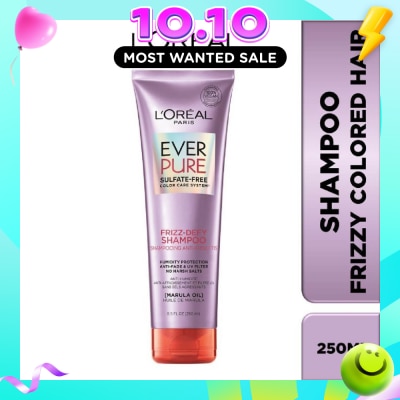 LOREAL PARIS HAIR EXPERT Everpure Frizz Defy Smoothing Sulfate free Shampoo (For Dry and Frizzy Hair) 250ml image