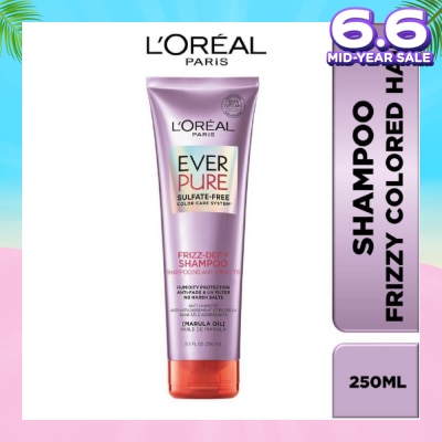 L'OREAL PARIS HAIR EXPERT Everpure Frizz-Defy Smoothing Sulfate-free Shampoo (For Dry and Frizzy Hair) 250ml