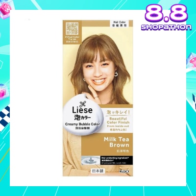 LIESE Liese Creamy Bubble Color Milk Tea Brown 108ml - DIY Foam Hair Color with Salon Inspired Colors (includes treatment pack)