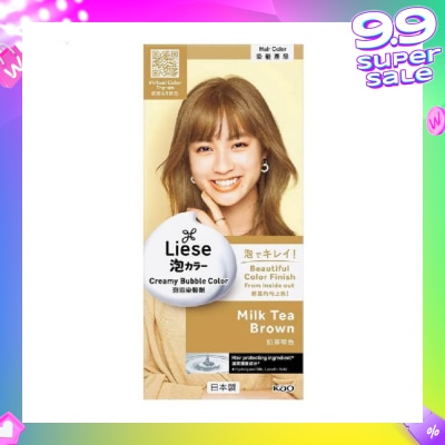 LIESE Liese Creamy Bubble Color Milk Tea Brown 108ml - DIY Foam Hair Color with Salon Inspired Colors (includes treatment pack)