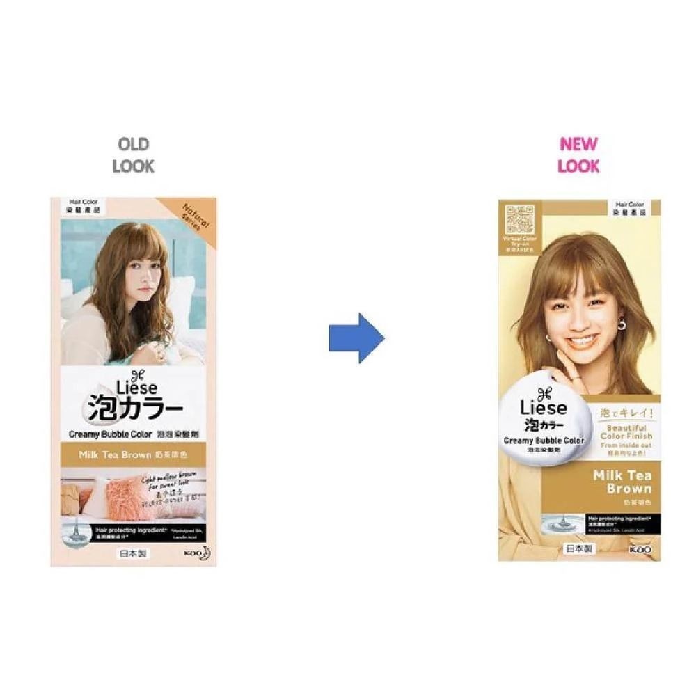 Liese Creamy Bubble Color Milk Tea Brown 108ml - DIY Foam Hair Color with Salon Inspired Colors (includes treatment pack)