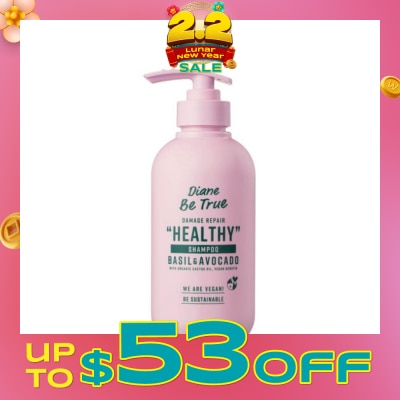 DIANE BE TRUE Be True Damage Repair Healthy Shampoo Basil & Avocado 400ml