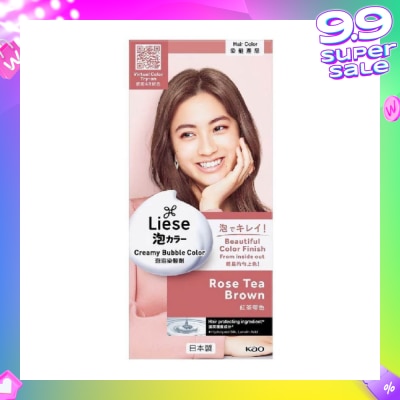 LIESE Liese Creamy Bubble Color Rose Tea Brown 108ml - DIY Foam Hair Color with Salon Inspired Colors (includes treatment pack)