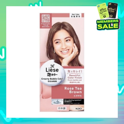 LIESE Liese Creamy Bubble Color Rose Tea Brown 108ml - DIY Foam Hair Color with Salon Inspired Colors (includes treatment pack)