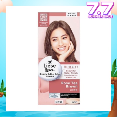 LIESE Liese Creamy Bubble Color Rose Tea Brown 108ml - DIY Foam Hair Color with Salon Inspired Colors (includes treatment pack)
