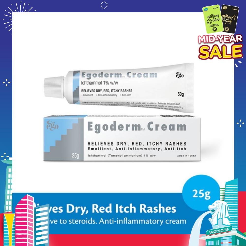 Egoderm Cream (Relieves Dry + Red Itch Rashes) 25g