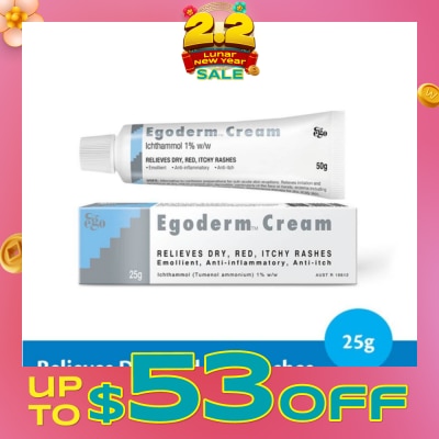 EGO QV Egoderm Cream (Relieves Dry + Red Itch Rashes) 25g
