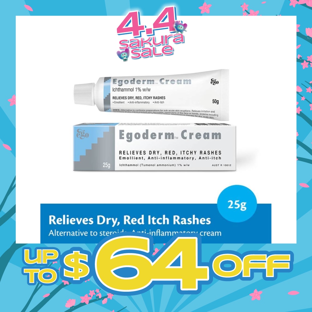 Egoderm Cream (Relieves Dry + Red Itch Rashes) 25g