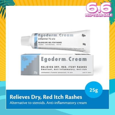 EGO QV Egoderm Cream (Relieves Dry + Red Itch Rashes) 25g