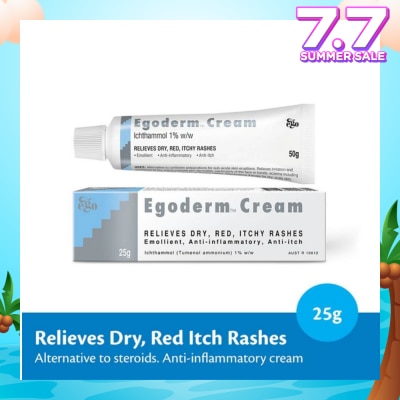 EGO QV Egoderm Cream (Relieves Dry + Red Itch Rashes) 25g