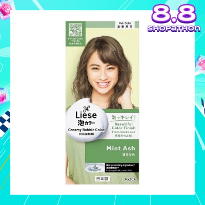 LIESE Liese Creamy Bubble Color Mint Ash 108ml - DIY Foam Hair Color with Salon Inspired Colors  (includes treatment pack)