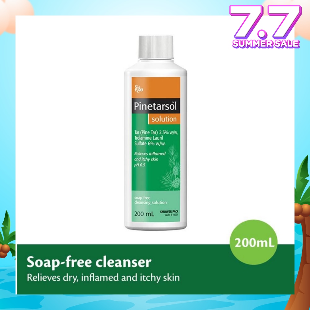 Pinetarsol Solution (Soap Free Cleanser Helps Relieves Dry + Inflammed & Itchy Skin) 200ml