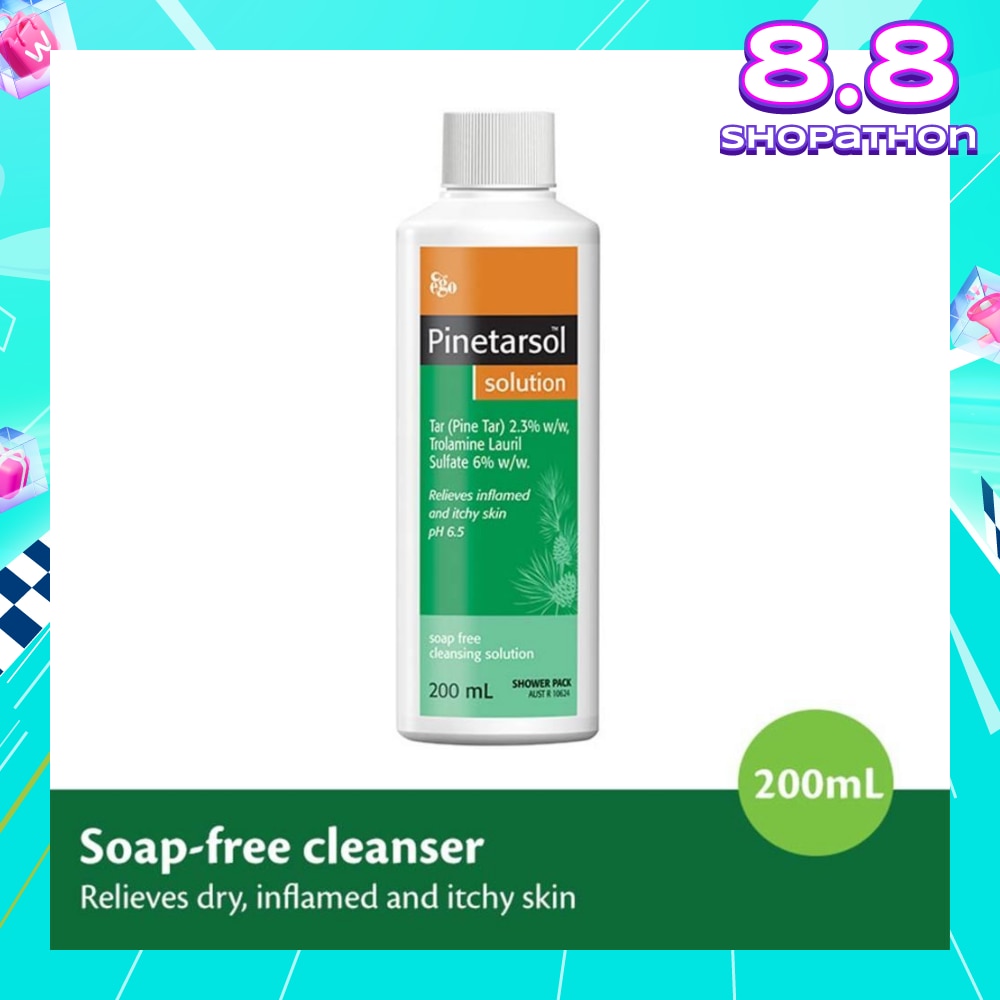 Pinetarsol Solution (Soap Free Cleanser Helps Relieves Dry + Inflammed & Itchy Skin) 200ml