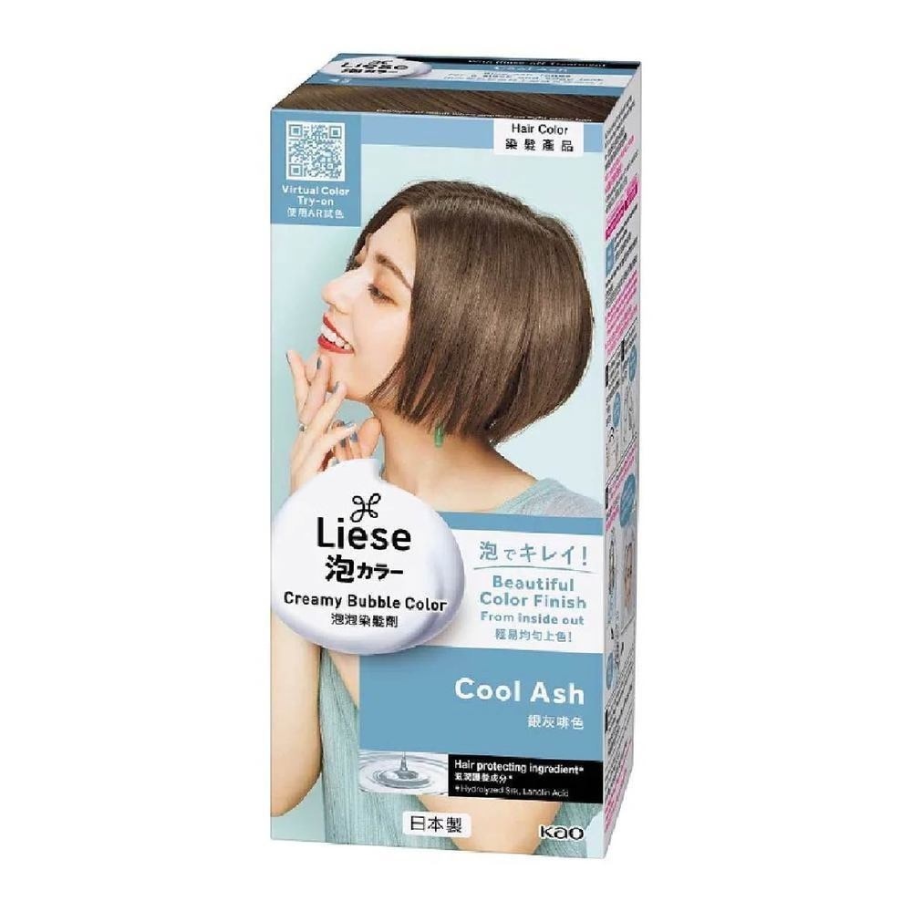 Liese Creamy Bubble Color Cool Ash 108ml - DIY Foam Hair Color with Salon Inspired Colors (includes treatment pack)