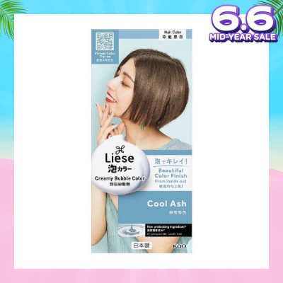 LIESE Liese Creamy Bubble Color Cool Ash 108ml - DIY Foam Hair Color with Salon Inspired Colors (includes treatment pack)