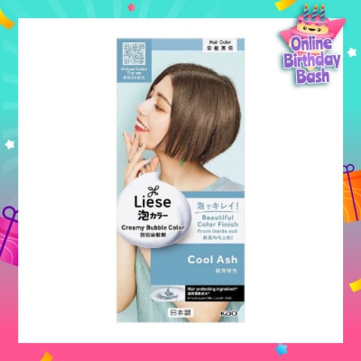 LIESE Liese Creamy Bubble Color Cool Ash 108ml - DIY Foam Hair Color with Salon Inspired Colors (includes treatment pack)