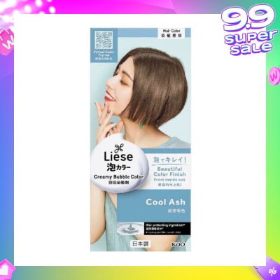 LIESE Liese Creamy Bubble Color Cool Ash 108ml - DIY Foam Hair Color with Salon Inspired Colors (includes treatment pack)
