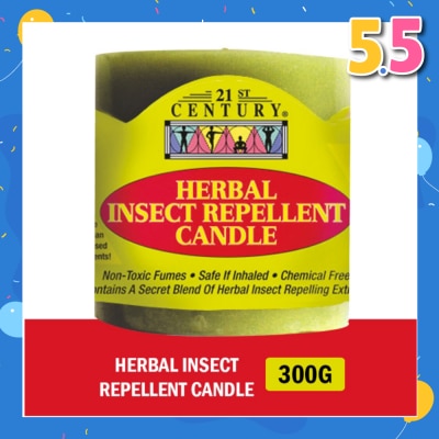 21ST CENTURY Herbal Chemical-Free Insect Repellent Candle (For Outdoor & Indoor Use) 300g