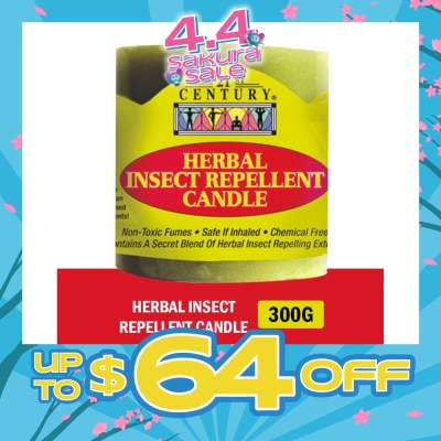 21ST CENTURY - Herbal Chemical-Free Insect Repellent Candle (For Outdoor & Indoor Use) 300g