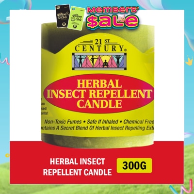 21ST CENTURY - Herbal Chemical-Free Insect Repellent Candle (For Outdoor & Indoor Use) 300g