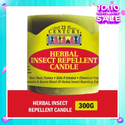 21ST CENTURY Herbal Chemical-Free Insect Repellent Candle (For Outdoor & Indoor Use) 300g