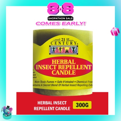 21ST CENTURY - Herbal Chemical-Free Insect Repellent Candle (For Outdoor & Indoor Use) 300g