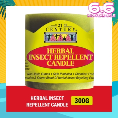 21ST CENTURY Herbal Chemical-Free Insect Repellent Candle (For Outdoor & Indoor Use) 300g