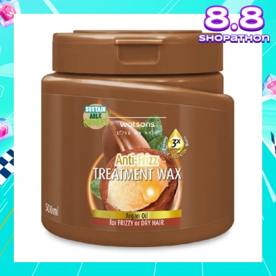 WATSONS Argan Anti-Frizz Hair Treatment Wax for Frizzy or Dry Hair 500ml