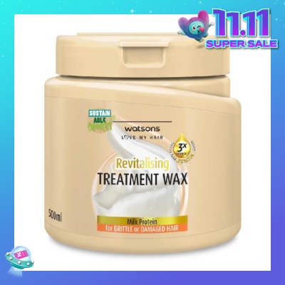 WATSONS Milk Protein Revitalising Hair Treatment Wax for Brittle or Damaged Hair 500ml
