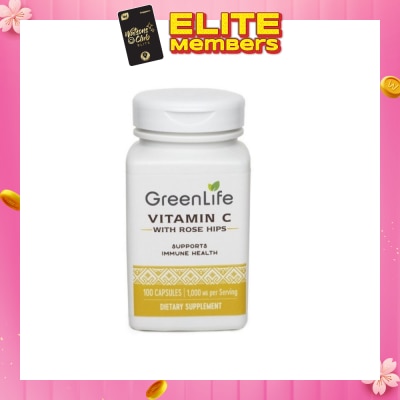 GREENLIFE Vitamin C1000 With Rosehips 100 Vegetarian Capsules