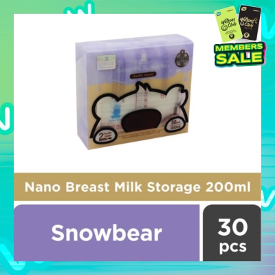 SNOWBEAR Nano Breast Milk Storage Bag with Temperature Sensor (Each bag contains Nano Silver) 30s x 200ml